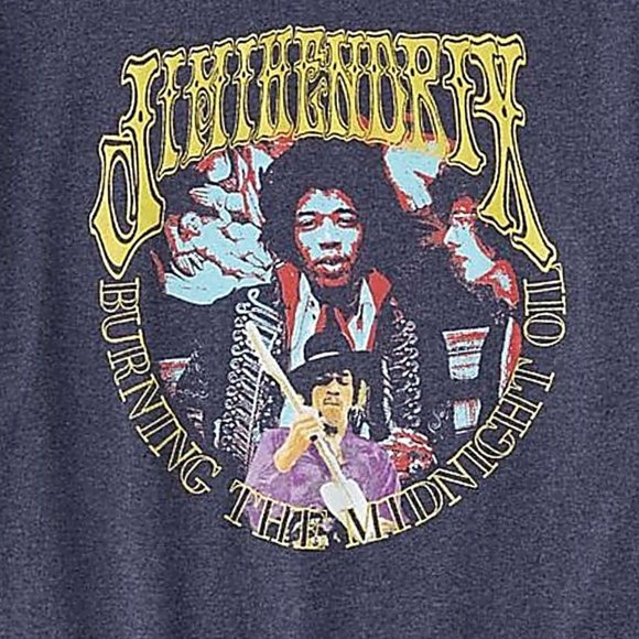 Jimi Hendrix Burning The Midnight Oil rock blues Official T-Shirt L NWT - Picture 2 of 2